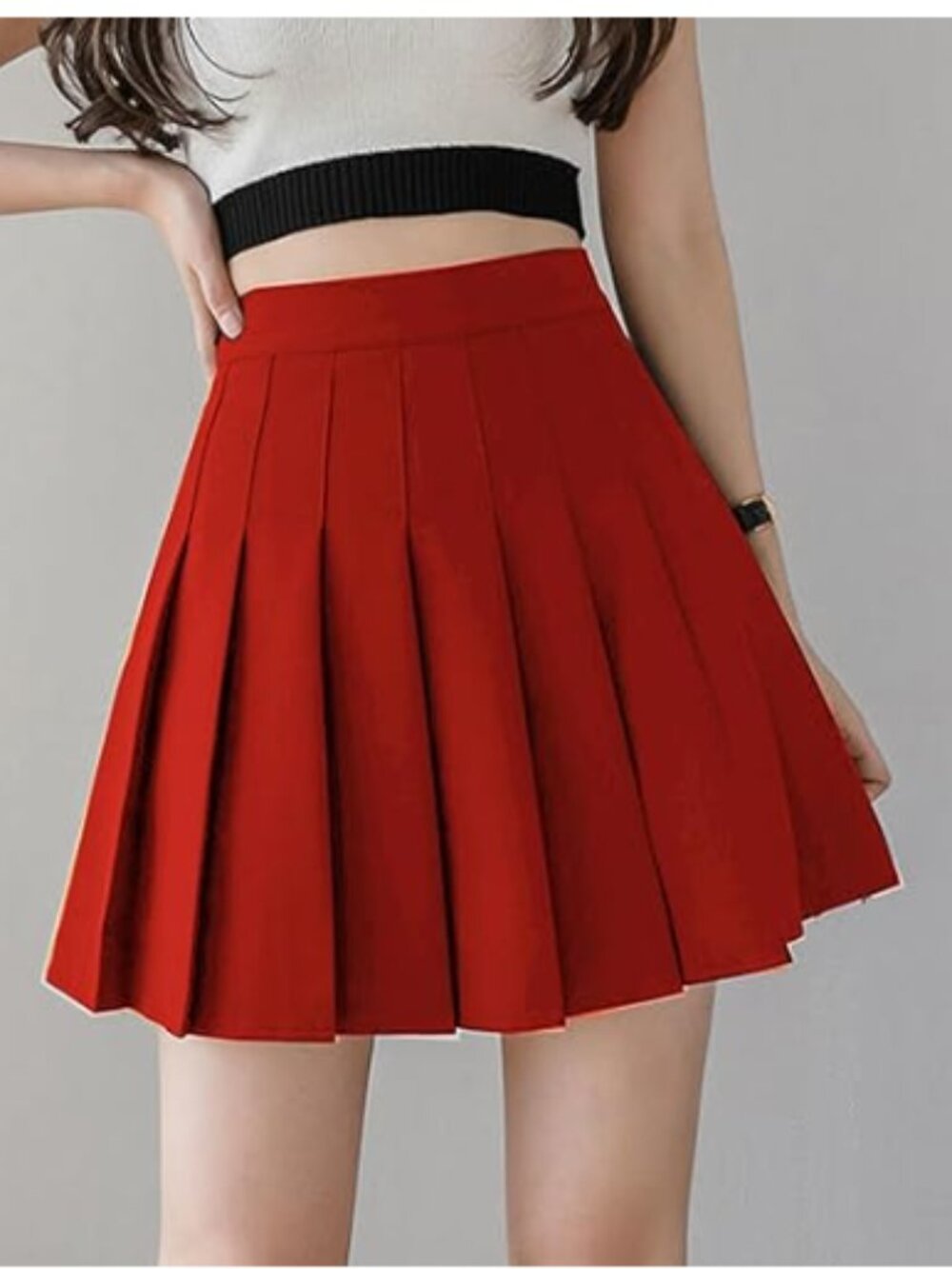 TONCHENGSD Women's High Waist Pleated Mini Skirt Skater Tennis Skirt Size XL